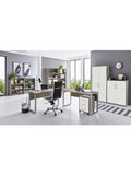 Arbeitszimmer Mobel Set im modernen Design in Sonoma Eiche und Weiss matt