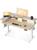 Hohenverstellbarer Schreibtisch 120 x 60 cm mit Schublade in Beige
