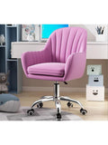 Ergonomischer Burostuhl mit Armlehnen hohenverstellbarer Sitzflache und bequemer Ruckenlehne fur Homeoffice in Violett