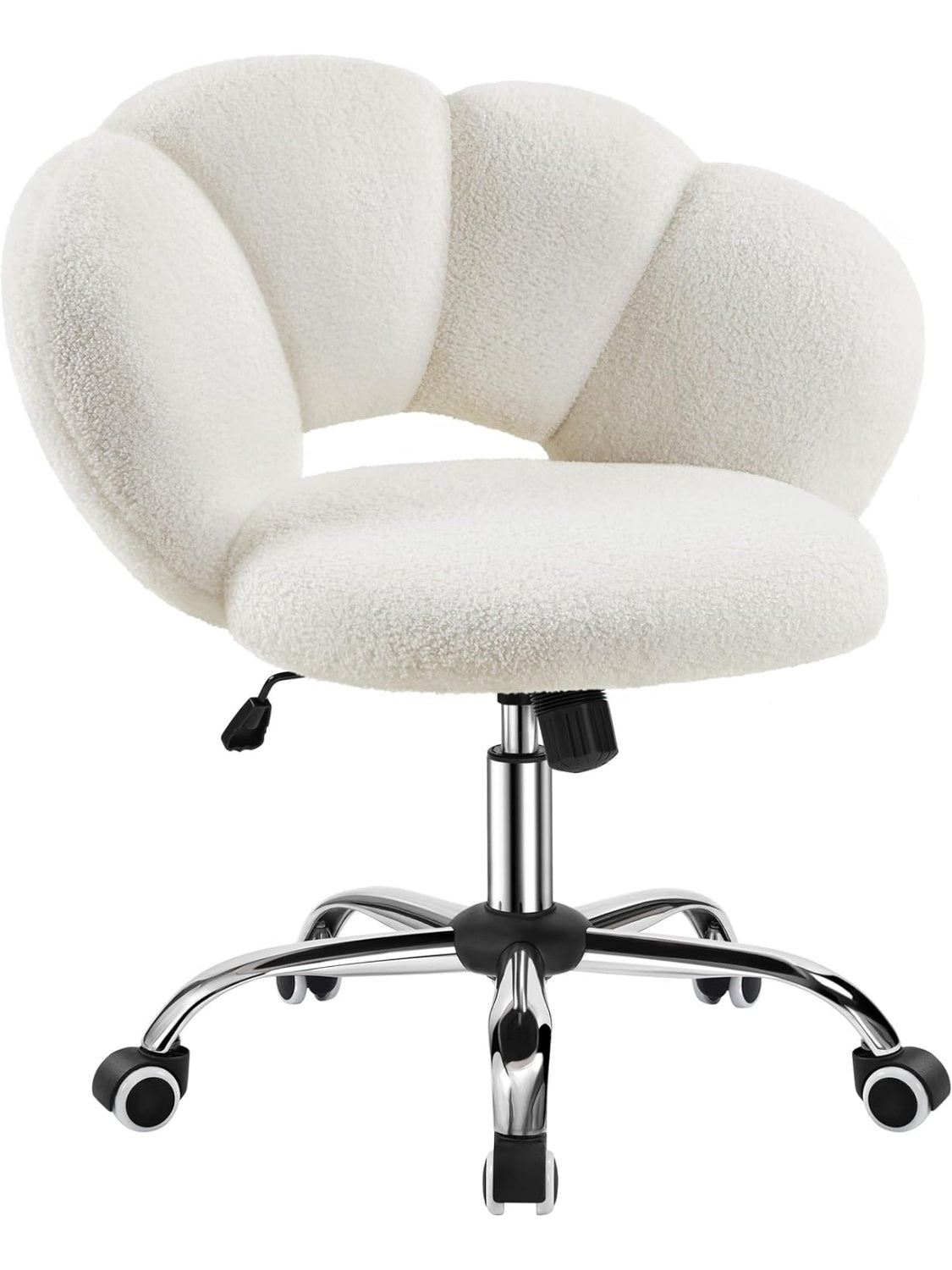 Homeoffice Drehstuhl in Wolkenform mit hohenverstellbarem Sitz in Weiss