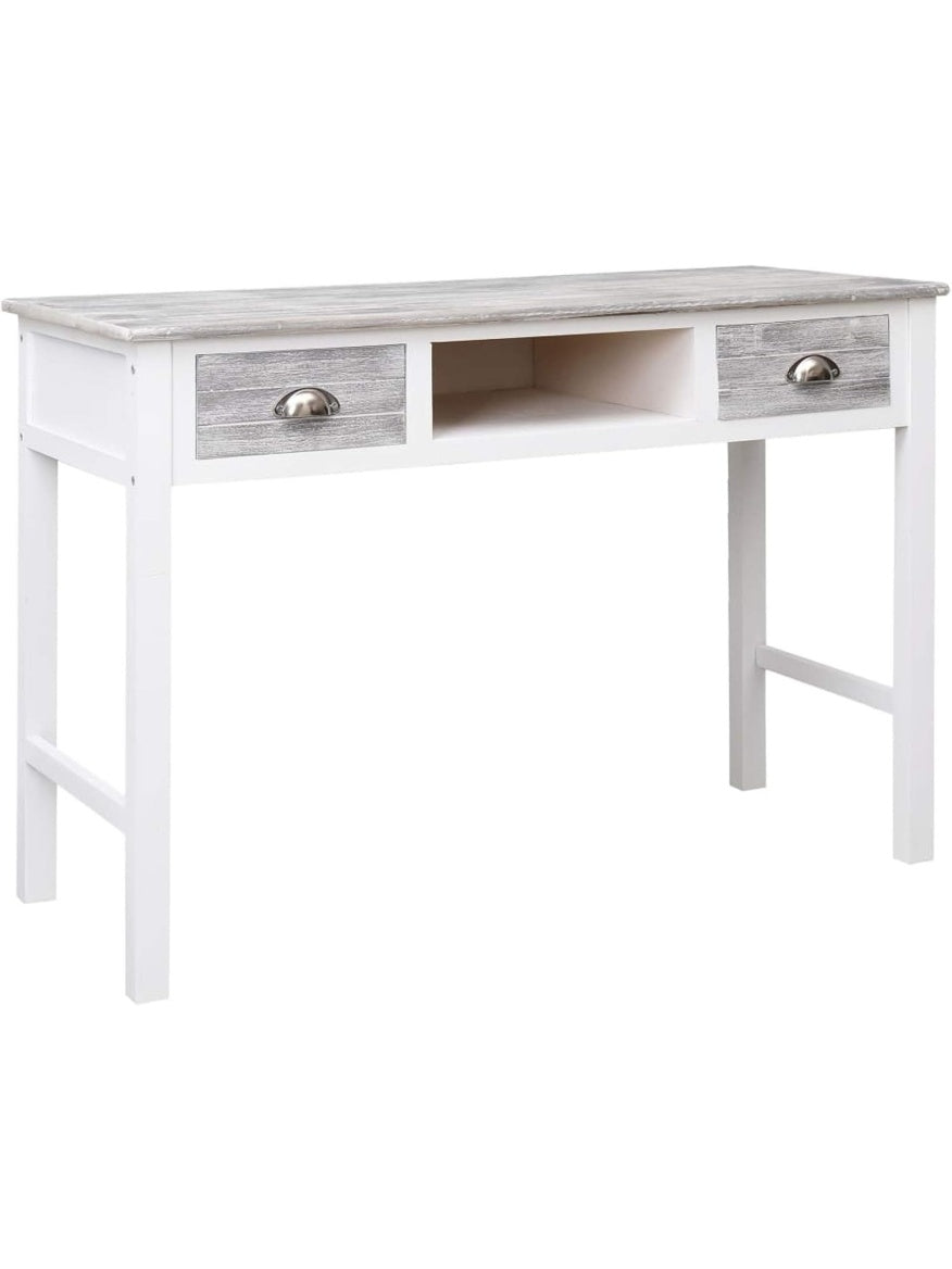 Arbeitstisch in Grau 110 x 45 x 76 cm aus Holz fur Buro Homeoffice und Computerarbeit