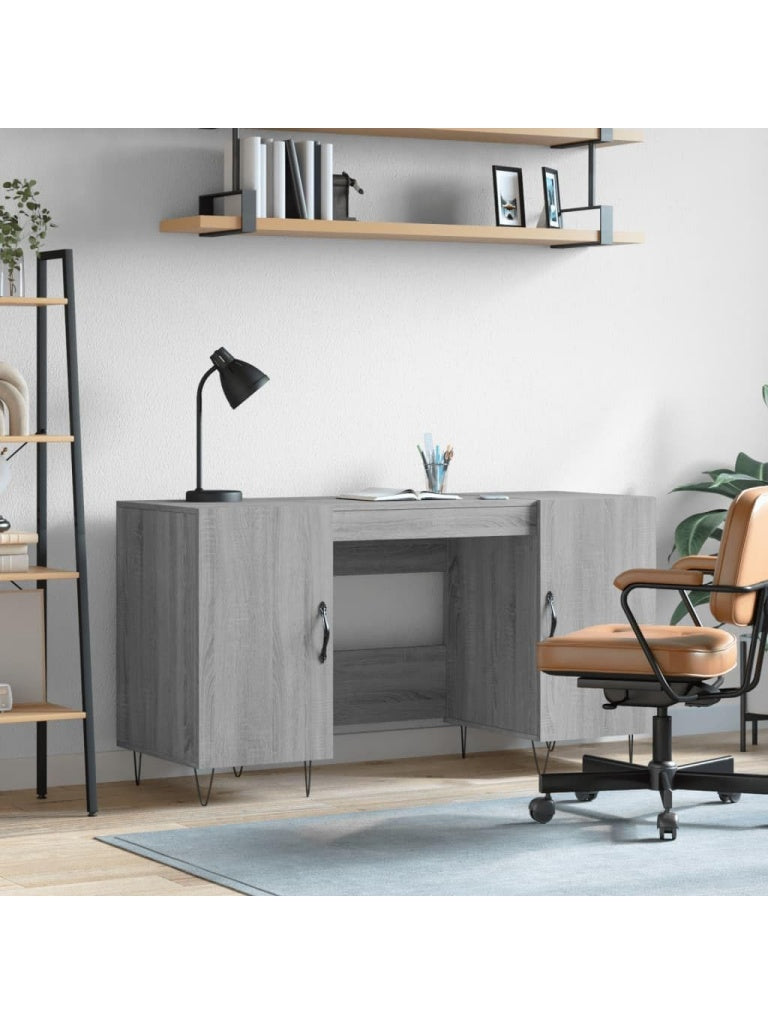 Laptop Schreibtisch 140 x 50 x 75 cm in Grau Sonoma aus Holzwerkstoff fur Buro und Arbeitszimmer