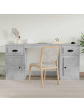 Arbeitsplatz mit Schrank aus Holzwerkstoff in Betongrau fur Buro Homeoffice und Schlafzimmer
