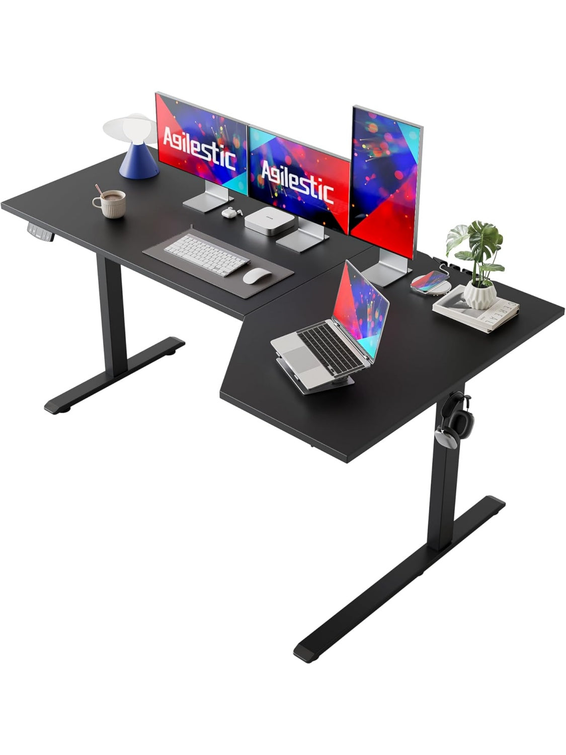 Hohenverstellbarer Eckschreibtisch 160 x 90 cm fur Buro und Homeoffice